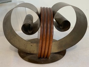 lot 270 image: Fun Metal and Wood Vintage Bookends