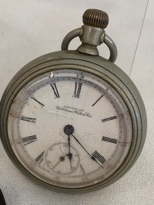 lot 256 image: Antique Pair of Pince Nez Glasses by Shark Co & Vintage Pocket Watch