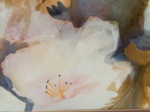 lot 258 image: Beautiful Framed Watercolor Painting w Foil Detailing