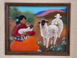lot 259 image: Framed Enamel Tile by Linda Pond