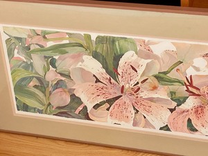 lot 117 image: Beautiful Framed Watercolor Floral Print