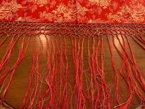 lot 234 image: Asian Silk Textile w Fringe