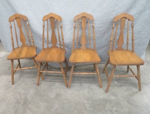 lot 90 image: WOODEN CHAIRS