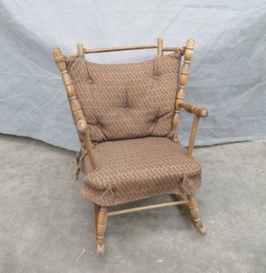 lot 91 image: VINTAGE CHILDRENS WOODEN ROCKER