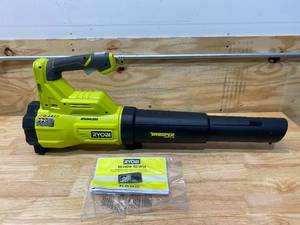 lot 27 image: RYOBI ONE 18V Brushless Whisper Series 110 MPH 410 CFM Cordless Battery Jet Fan Leaf Blower (Tool Only)