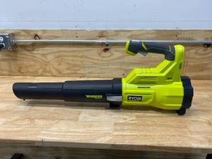 lot 28 image: RYOBI ONE 18V Brushless Whisper Series 110 MPH 410 CFM Cordless Battery Jet Fan Leaf Blower (Tool Only)