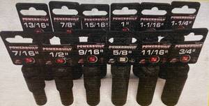 lot 21 image: POWERBUILT 12 Piece 12 Drive Shallow Impact Pro Socket Set
