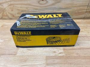 lot 82 image: DEWALT 2 in. x 0.090 in. Metal Coil Ring Shank Nails (3600 per Box)