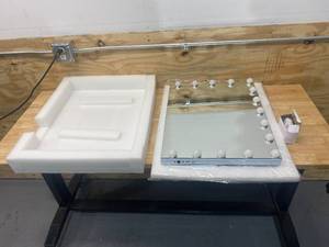 lot 100 image: HANSONG Large Vanity Mirror with Lights, Hollywood Lighted Makeup Mirror with 15 Dimmable LED Bulbs for Dressing Room & Bedroom, Tabletop or Wall-Mounted, Slim Metal Frame Design, White