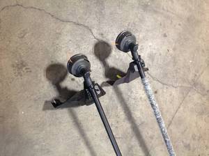 lot 38 image: Lot of 2 26cc Gas NO-PULL Electric Push Button Start 2-Cycle String Trimmer by Lawnmaster not used note only 1 Battery and charger Customer Returns See Pictures