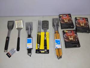 lot 260 image: New Grill Accessories Utensils and Lighter Cubes 