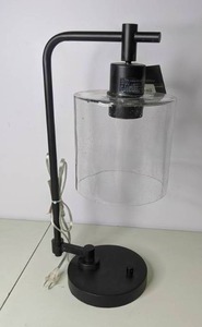 lot 119 image: New Threshold Desk Lamp - Antique Black Finish & Glass Shade