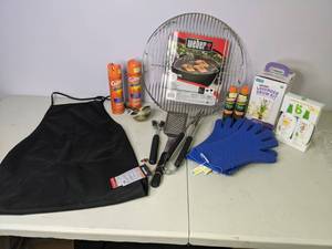 lot 50 image: New Weber Grill Grate, Cutter Insect Repellent, Char-Broil Grill Utensils, Silicone Oven Mitts, Babyganics Sunscreen and Insect Repellent, Organic Lavender Grow Kit, and more