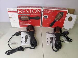 lot 62 image: New Set of (2) Revlon One-Step Hair Dryer & Volumizer - Copper Smooth Edition