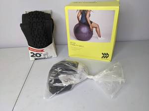 lot 285 image: New All in Motion Stability Ball, Schwinn BMX Bike Tire & Kryptonite Bicycle Lock