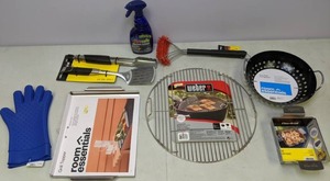 lot 175 image: Grilling Lot Char-Broil Pan Contenant, Citrusafe BBQ Grill Cleaner,  Room Essentials Grill Topper, & More - All New 