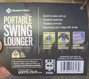 lot 187 image: New Members Mark Portable Swing Lounger & 1 Respawn Racing Style Gaming Chair
