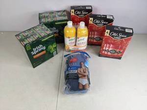 lot 379 image: New Personal Hygiene Lot - Old Spice Deodorant, Irish Spring Bar Soap, Alba Botanical Body Wash, Hanes Best Cooling Briefs