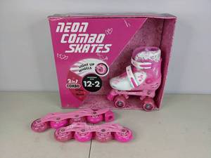lot 80 image: New Neon 2-in-1 Combo Skates with Light Up Wheels