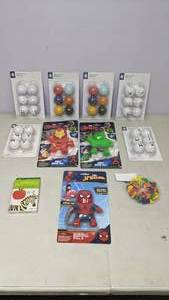 lot 319 image: Lot of New Childrens Toys Avengers, Novelty Balls, Flash Cards and More