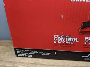 lot 12 image: Brand New Milwaukee M12 FUEL 12-Volt Lithium-Ion Brushless Cordless 6 in. HATCHET Pruning Saw