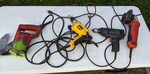 lot 28 image: Lot of (4) Corded Power Tools Milwakee, Sears, Dewalt, Etc.