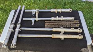 lot 35 image: Motorcycle Parts - (3) Front Forks and (5) Springs