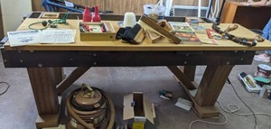 lot 258 image: Pool Table Frame, Pool Cue Rack with Pool Sticks, & Various Accessories