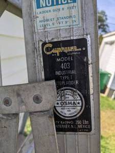 lot 231 image: Cuprum 8 ft Folding A-Frame Aluminum Ladder