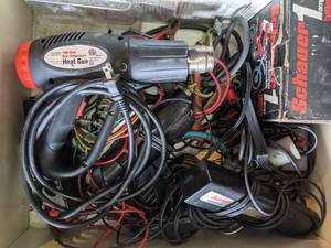 lot 223 image: Welding Accessories, Thermogrip Glue Gun, Heat Gun, Schauer Charger and Much More