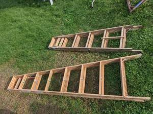lot 184 image: Set of (2) Keller A-Frame Wooden Ladders