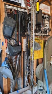 lot 103 image: Garage Mixed Lot Welding Helmets, Chains, & More
