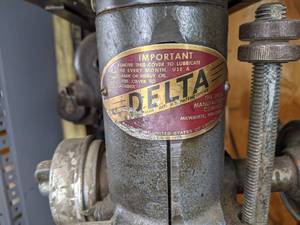 lot 73 image: Vintage Delta Drill Press with Scrap Metal