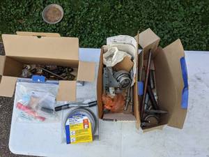 lot 65 image: Drain Pipe Auger and Other Lighting and Plumbing Equipment