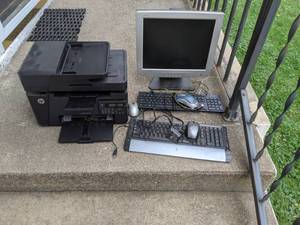 lot 99 image: HP Laser Jet Pro, Gateway Monitor, Keyboards and More