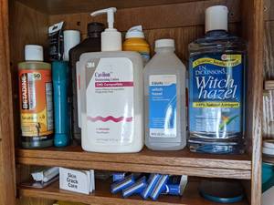 lot 206 image: Lot of Miscellaneous Health Care Supplies Including Surgical Scissors, Tape, Toothbrushes and More