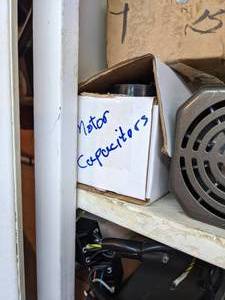 lot 216 image: Lot of Service Manuals, Motor Capacitors, Milwaukee Sure Shot Sprayer, Panasonic Gear Head, Foredom Flex Shaft & More