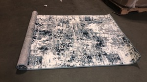 World Rug Gallery Contemporary Distressed Abstract Shades Blue 3 ft. 3 in. x 5 ft. Area Rug