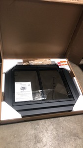Pleasant Hearth Carlisle Medium Black Cabinet Style Glass Fireplace Doors