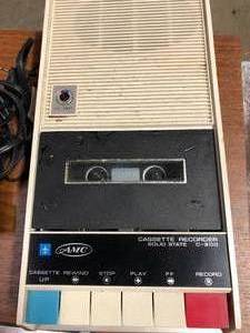 lot 20 image: AMC Cassette Recorder & Microphone & Cassette Holder with Tapes