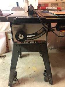 lot 39 image: Craftsman Table Saw, Blades & Books