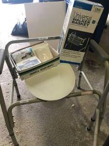 lot 71 image: Walkers, Commode, Cleaning & Medical Supplies