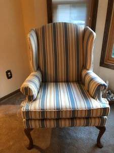 lot 4 image: Wingback Arm Chair #1 with Footrest