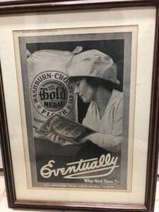 lot 113 image: Set of 3 Framed Ladies Home Journal -Gold Medal Flour -  1906 & 1916