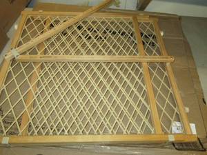 Wooden baby gate, open box, as is...