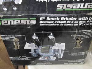 genesis 6 inch bench grinder with l...