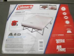 colman queen framed air bed open bo...