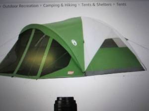 coleman evanston 6-person dome tent...