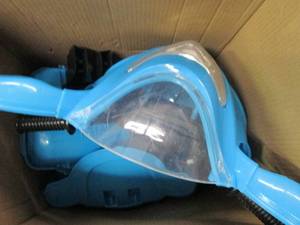 blue ride on electric trike open bo...