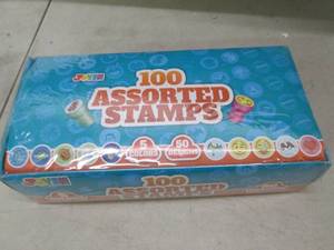 Joyin 100 assorted stamps, open box...